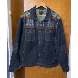Pendleton Men’s Ryder Denim Jacket Trucker Pilot Rock Wool Southwestern Size XL